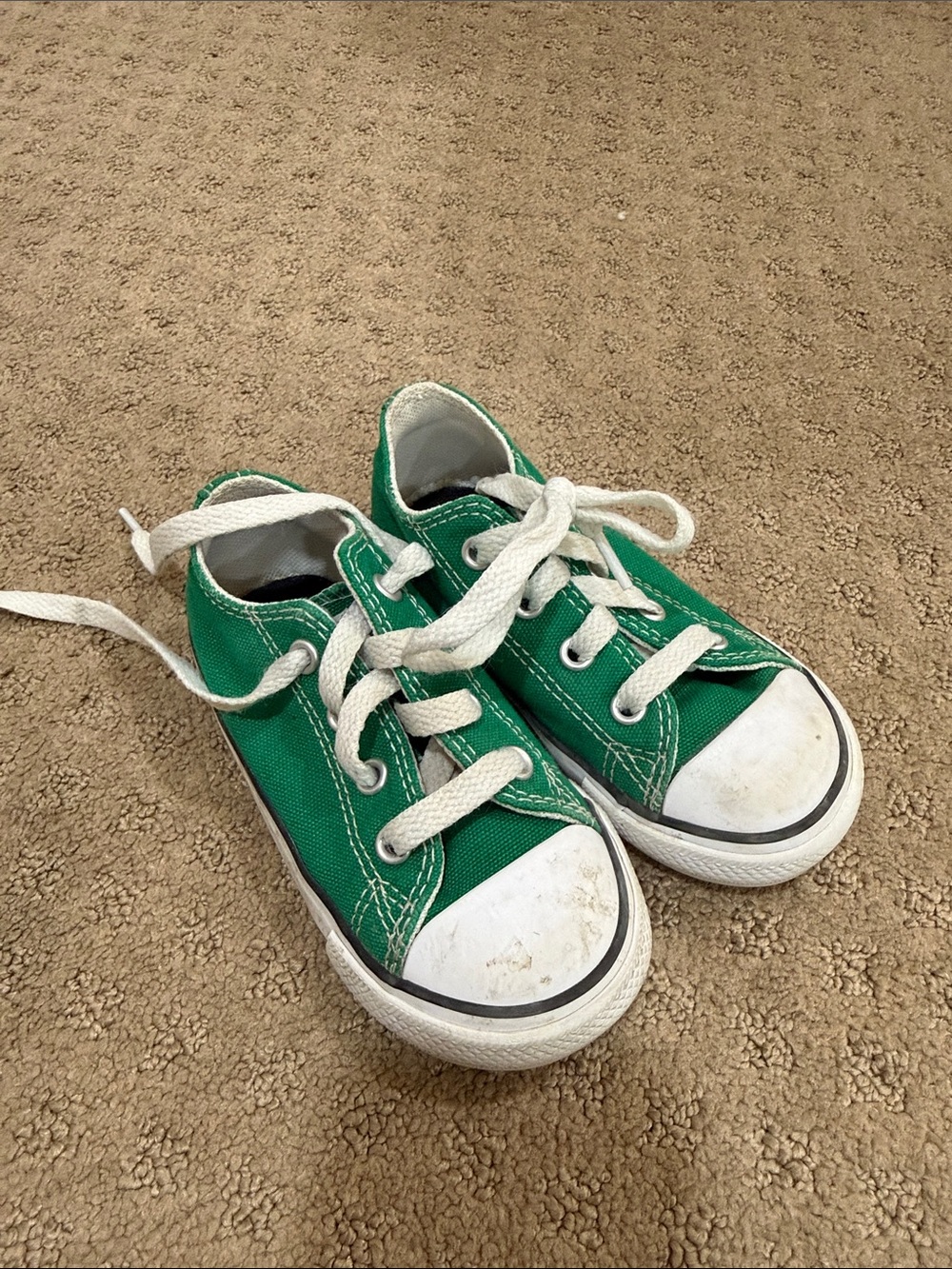 Converse Kids Green Canvas Low-Top Sneakers
